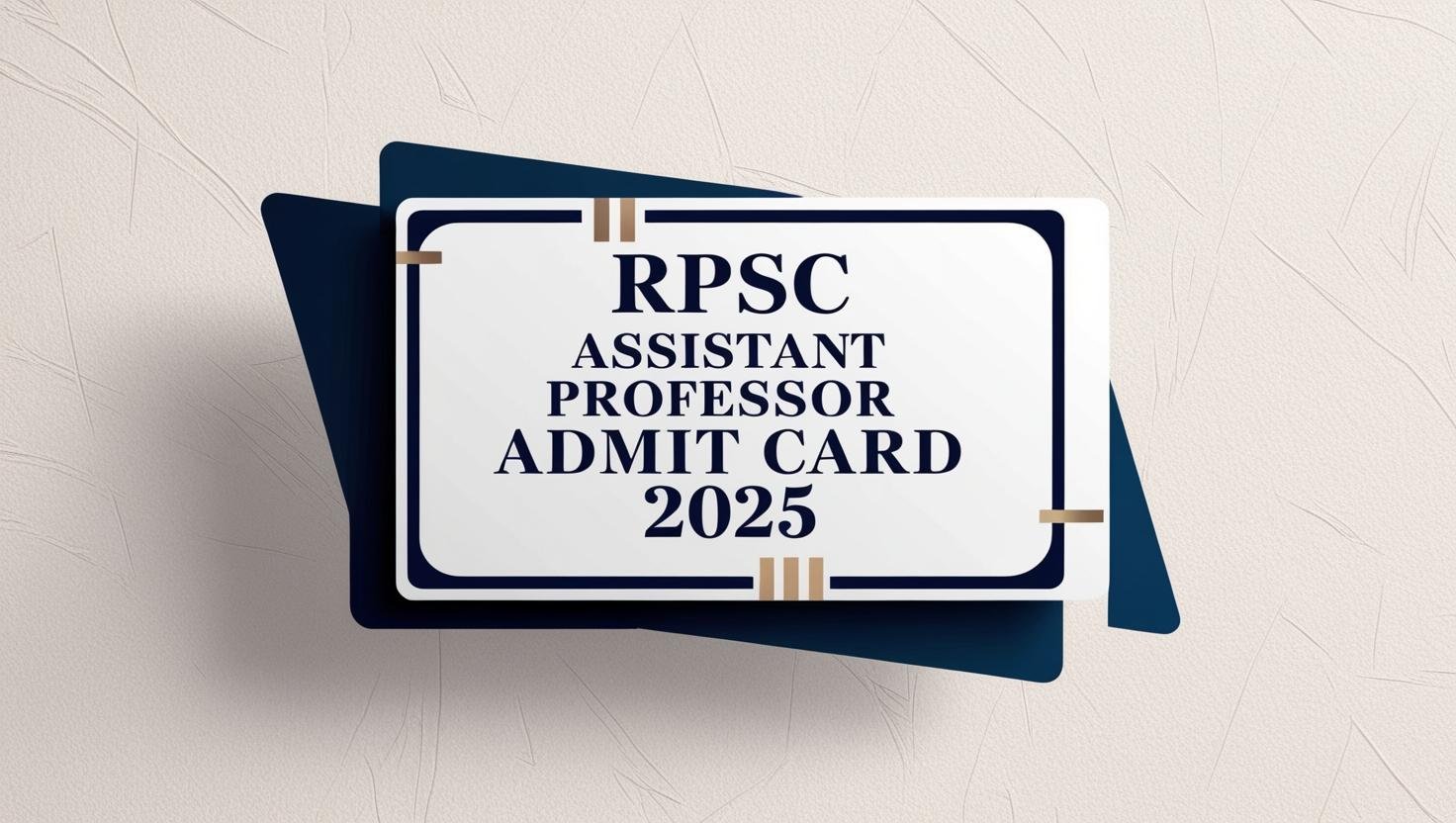 RPSC Assistant Professor Admit Card 2025